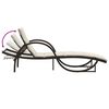 vidaXL Sonnenliegen 2 Stk. mit Tisch Braun Poly Rattan