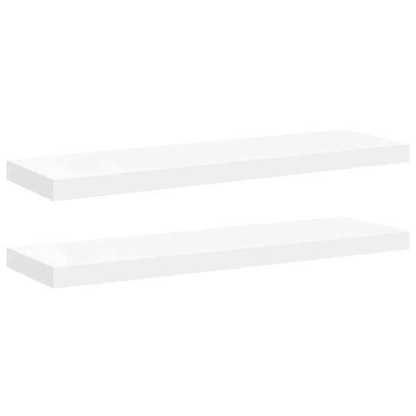 vidaXL Schweberegale 2 Stk. Wei&szlig; 80x23,5x3,8 cm MDF
