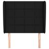 vidaXL Kopfteil mit Ohren Schwarz 103x23x118/128 cm Stoff