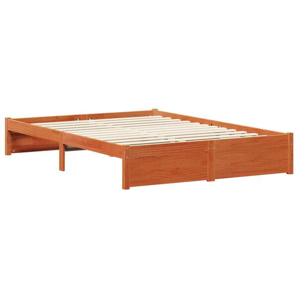 vidaXL Bettrahmen Wachsbraun 120 x 200 cm Massivholz Kiefer