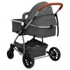 vidaXL 3-in-1-Kinderwagen Dunkelgrau Aluminium
