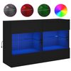 vidaXL TV-Wandschrank mit LED-Leuchten Schwarz 98,5x30x60,5 cm