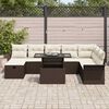 vidaXL Garten-Sofa-Set mit Kissen mit Speicher 9 pcs Braun Poly Rattan
