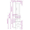 vidaXL Highboard R&auml;uchereiche 34,5x34x180 cm Holzwerkstoff