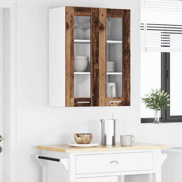 vidaXL H&auml;ngeschrank mit Speicher Altholz 60 x 31 x 80 cm Holzwerkstoff