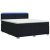 vidaXL Boxspringbett mit Matratze und LED Schwarz 140 x 190 cm Stoff