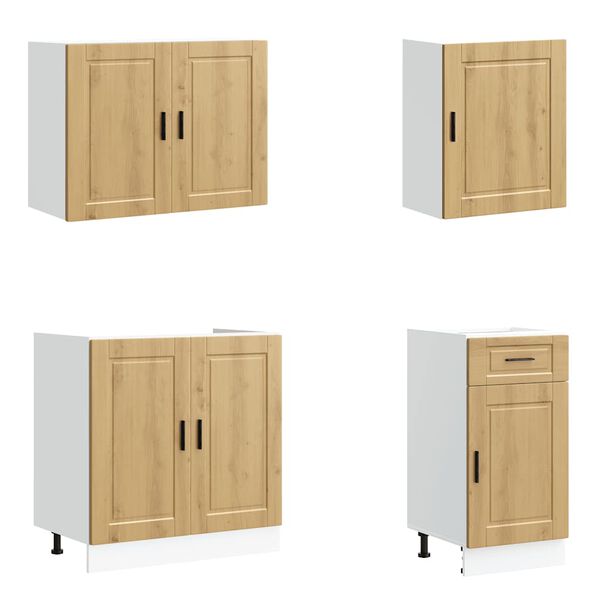 vidaXL 7-tlg. K&uuml;chenschrank-Set Kalmar Artisan-Eiche Holzwerkstoff