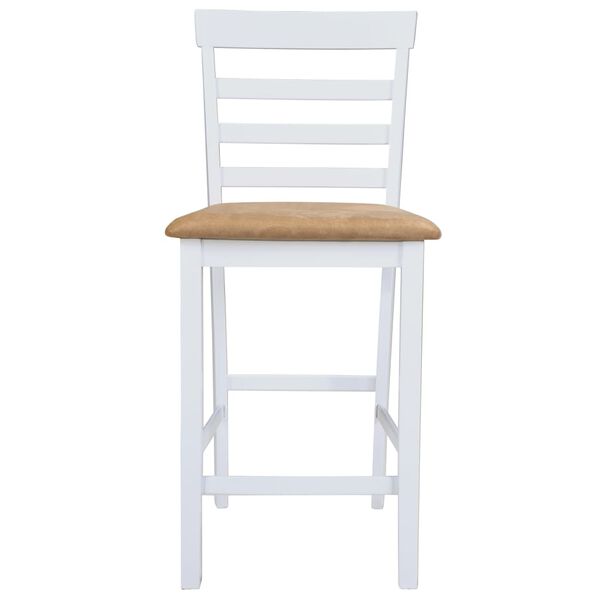 vidaXL Stehtisch und 4 Barhocker Holz Wei&szlig;