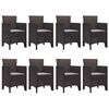vidaXL Garten Essgruppe 9 pcs Braun Polypropylen
