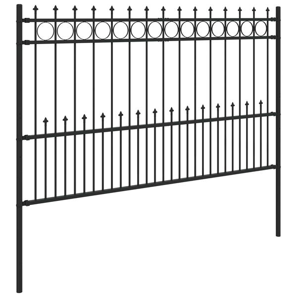 vidaXL Spike-Ringzaun Schwarz 200 x 130 cm Pulverbeschichteter Stahl