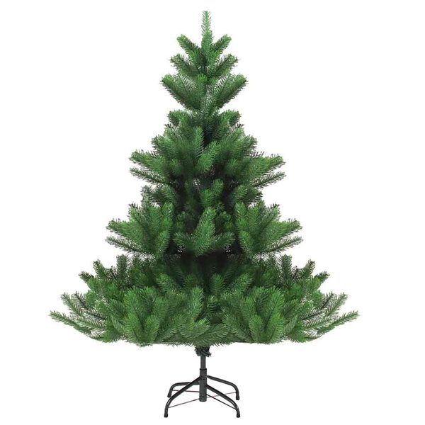 vidaXL K&uuml;nstlicher Weihnachtsbaum Nordmann LED & Kugeln Gr&uuml;n 120 cm