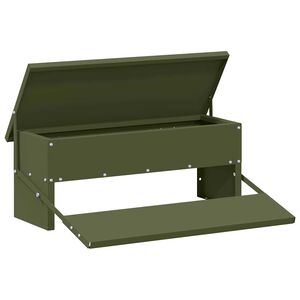 vidaXL H&uuml;hnertretfeeder Olive Gr&uuml;n 48,5 x 39,5 x 19 cm