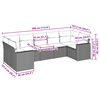 vidaXL 7-tlg. Garten-Sofagarnitur mit Kissen Hellgrau Poly Rattan