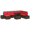 vidaXL Gartensofa-set 9 stk. Braun Poly-Rattan