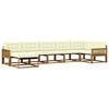 vidaXL Outdoor-Sofagarnitur 7 stk. Natur und Creme Massivholz Akazie