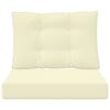 vidaXL Sofakissen f&uuml;r drau&szlig;en 2 pcs Creme Polyester