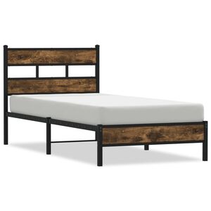 vidaXL Bettgestell ohne Matratze mit Kopfteil Sonoma-Eiche 100x190 cm