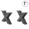 vidaXL Couchtischbeine X-Form 2 Stk. Anthrazit 60x(30-31) cm Stahl