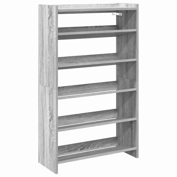 vidaXL Schuhregal Grau Sonoma 60x25x100 cm Holzwerkstoff