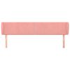 vidaXL Kopfteil mit Ohren Rosa 163x23x78/88 cm Samt
