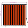 vidaXL Rollo Orange und Braun 180 x 250 cm Stoff und Aluminium
