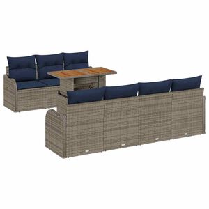 vidaXL Garten-Sofa-Set 8 stk. Grau und Marineblau