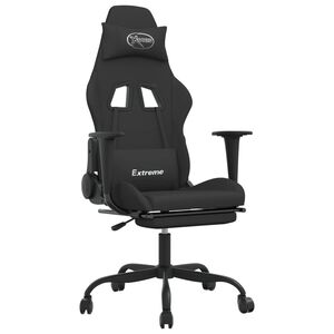 vidaXL Gaming-Stuhl mit Fu&szlig;st&uuml;tze Schwarz Stoff