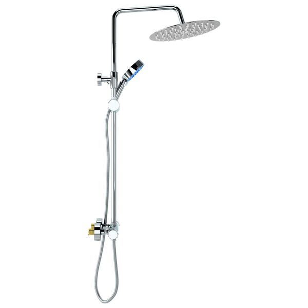 vidaXL Doppelkopf-Duschset mit Thermostat Edelstahl