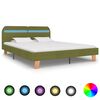 vidaXL Bettgestell mit LED ohne Matratze Gr&uuml;n Stoff 150x200 cm