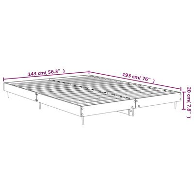 vidaXL Bettgestell Braun Eichen-Optik 140x190 cm Holzwerkstoff