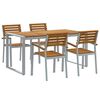 vidaXL Garten Essgruppe 5 Stk. Grau Massivholz Akazie