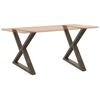 vidaXL Esstisch Beine 2 St&uuml;ck Naturstahl 90x(72-73,3) cm Stahl