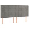 vidaXL Kopfteil mit Ohren Hellgrau 183x16x118/128 cm Samt