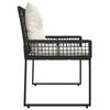 vidaXL Bank Outdoor mit Kissen Schwarz und Cremewei&szlig; 118 x 55 x 82 cm