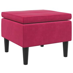 vidaXL Hocker mit Holzbeinen Weinrot Samt