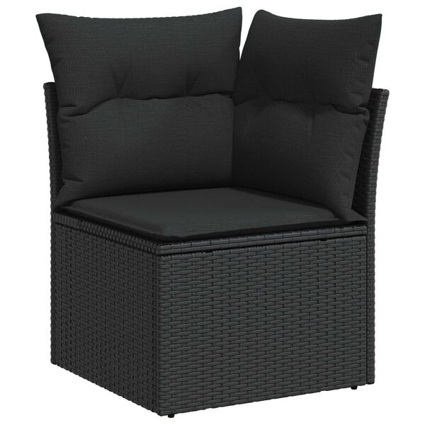 vidaXL Gartensofa-set mit Kissen mit Kissen 13 pcs Schwarz Poly Rattan