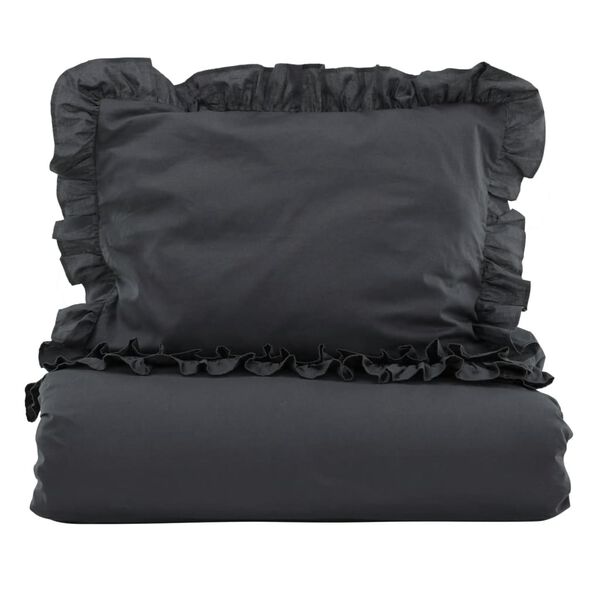 Venture Home Bettw&auml;sche-Set Levi 200x150 cm Baumwolle Anthrazit