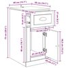 vidaXL Seitenschrank Schwarz Eichen-Optik 40 x 50 x 75 cm