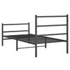 vidaXL Bettgestell mit Kopf- und Fu&szlig;teil Metall Schwarz 90x200 cm