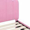 vidaXL Kinderbettgestell mit Kopfteil Rosa 90 x 200 cm Stoff