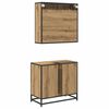 vidaXL Badezimmerm&ouml;bel-Set mit Regal 2 pcs Artisan-Eiche Holzwerkstoff