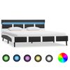 vidaXL Bettgestell mit LED Grau Kunstleder 160x200 cm