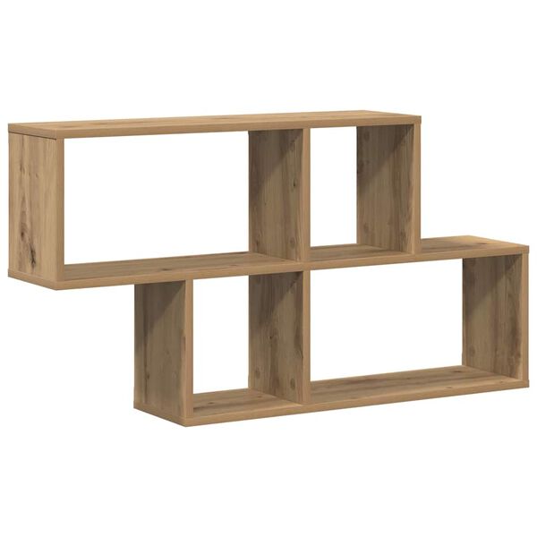 vidaXL Wandregal mit Regal Wandmontiert Braun Holzwerkstoff