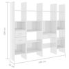 vidaXL 4-tlg. B&uuml;cherregal-Set Hochglanz-Wei&szlig; Holzwerkstoff