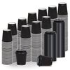 vidaXL Pappbecher mit Deckel 200 ml 1000 Stk. Schwarz