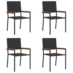 vidaXL Garten Stapelst&uuml;hle 4 pcs Schwarz und Braun 54 x 56 x 90 cm