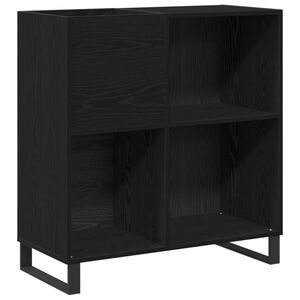 vidaXL Schallplattenschrank Schwarz Eichen-Optik 84,5 x 38 x 89 cm