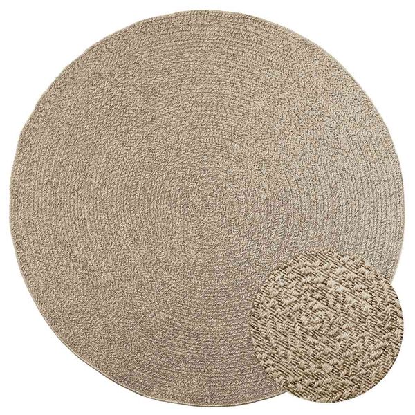 vidaXL Teppich ZIZUR Beige &Oslash; 200 cm Jute-Optik Indoor und Outdoor