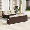 vidaXL Garten-Sofa-Set mit Kissen mit Speicher 8 pcs Braun und Creme