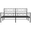 vidaXL Metallbett ohne Matratze mit Fu&szlig;teil Schwarz 180x200 cm